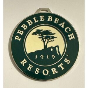Rare Vintage Pebble Beach Golf Resorts Bag Tag Silver tone metal California‎